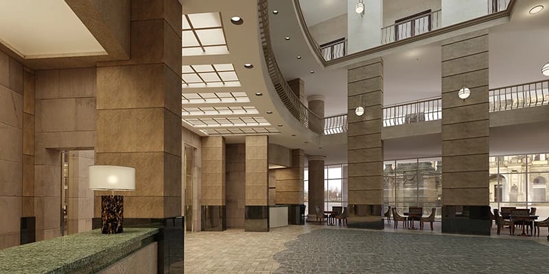 An luxury hotel lobby that displays a sense of luxury for Top Date-Ideen in Deutschland mit Ihrem Escort